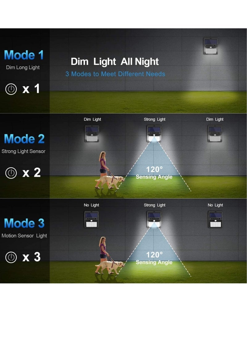 Gulf Trend Solar Lights Outdoor [6 Pack/3 Working Mode],  Security Motion Sensor Wireless IP 65 Waterproof for Garden Fence Patio Garage (42 LED) - Image 3
