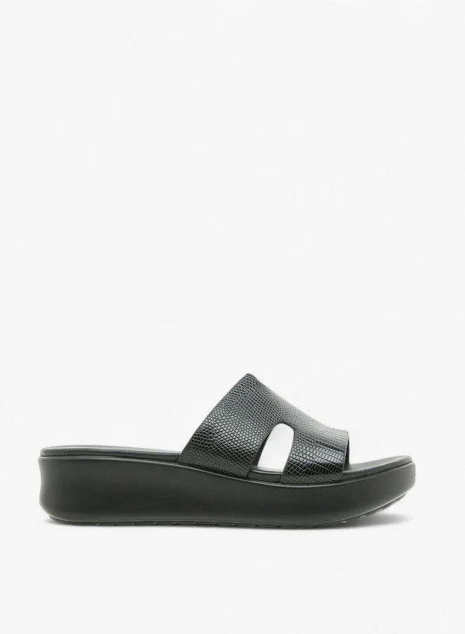 Paprika Women's Cutout Textured Slip-On Sandals