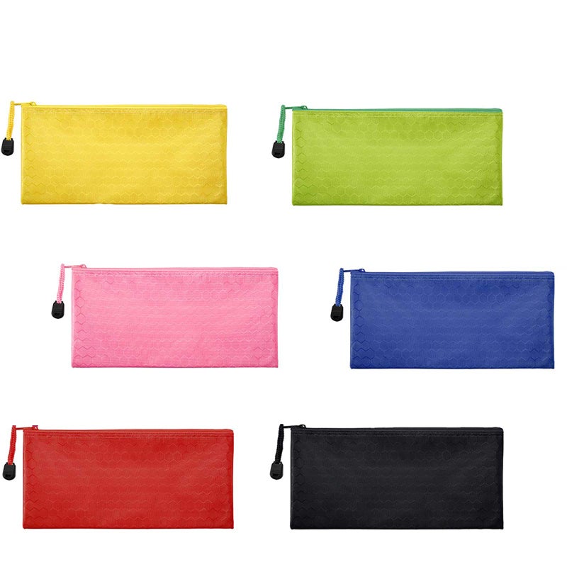 SRainbowPP Sailinggo 6 Pieces 6 Colors Zipper Waterproof Bag Pencil Pouch for Cosmetic Makeup Bills Office Supplies Travel Accessories and Daily Household Supplies