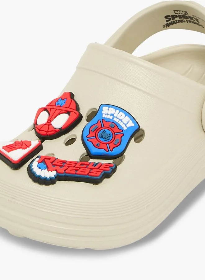 Marvel BEIGE Spider-Man Jibbitz Embellished School Clogs for Men | Best Price UAE