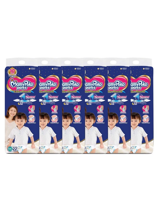 MamyPoko - MamyPoko Pants XXL Size, Extra Absorb Baby Diapers- XXL, Pack Of 6, (22 x 6 = 132 Pcs) - Image 1