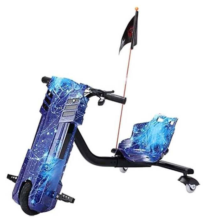 البدر سكوتر دريفت كهربائي بالحجم الكبير، يأتي ببطارية بقوة 36 فولت كهربائية، دريفتنج يعمل عن طريق المفاتيح، 3 سرعات مختلفة وأنوار أمامية وخلفية، أزرق، من البدر، هيكل يحتوي على سبيكة صلب للكبار - Image 1