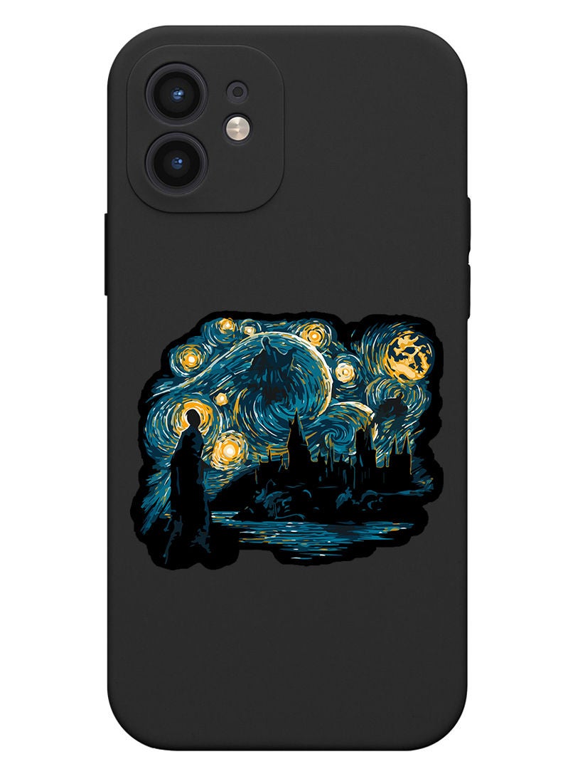 Theodor Protective Slim Fit Case Liquid Silicone Cover with Full Body Protection Anti-Scratch Shockproof Case For iPhone 12 Black  - Start with Bismillah Black - Image 1