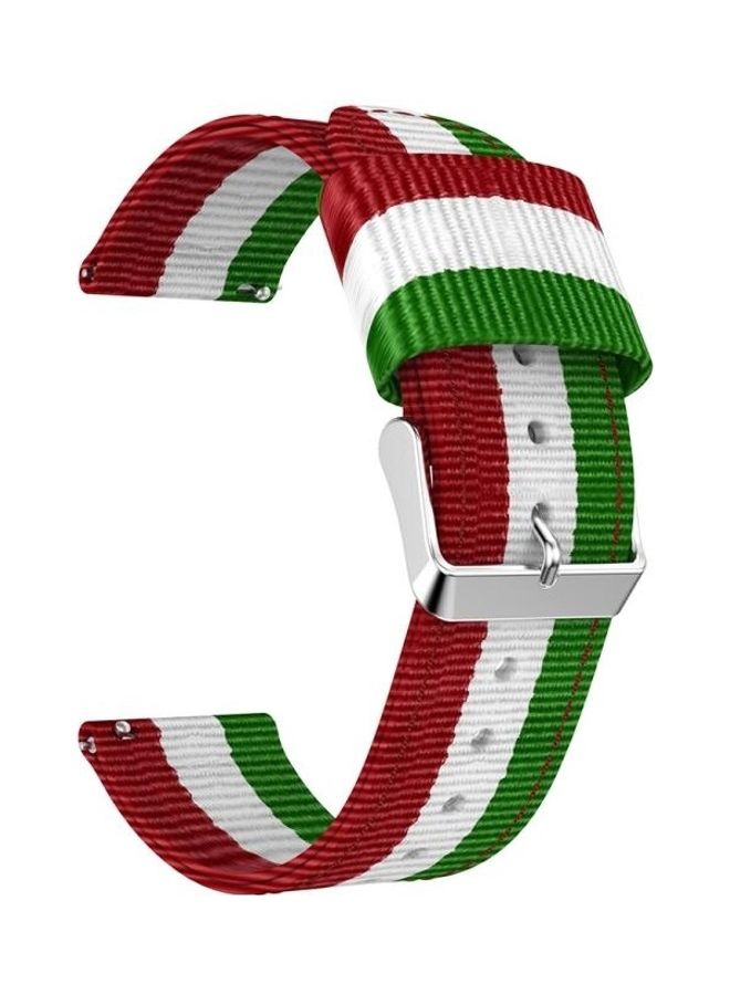Nylon Single Ring Strap 22mm For Huawei Watch GT2e GT2 46mm Red/White/Green - Image 3