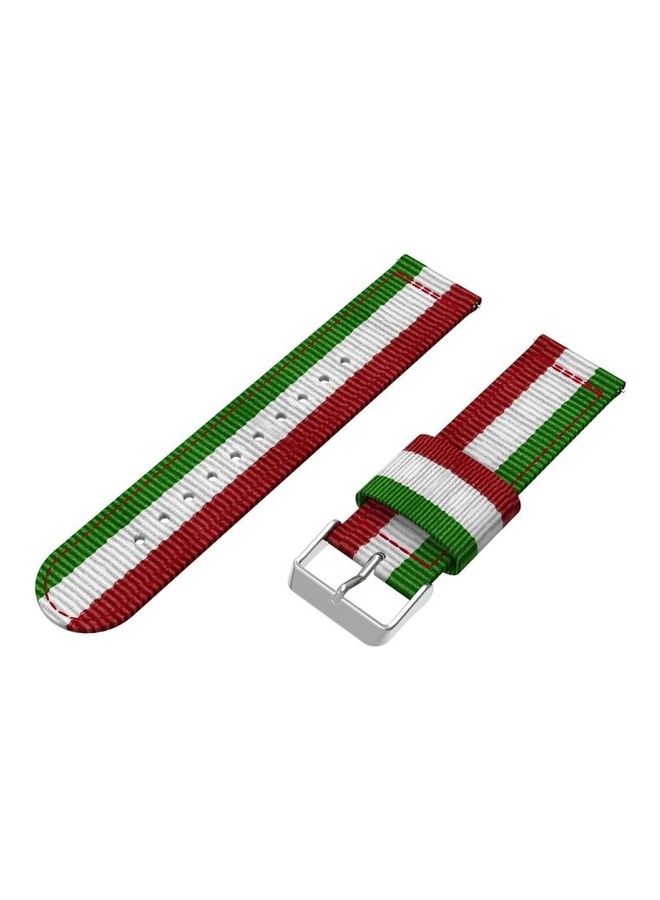 Nylon Single Ring Strap 22mm For Huawei Watch GT2e GT2 46mm Red/White/Green - Image 4