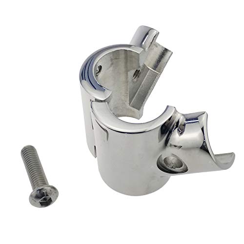 keehui Heavy Duty 316SS Boat Hand Rail Fitting- Polished 60 Degree T/Tee Hinged/Split Fitting 7/8" Tube - Image 1