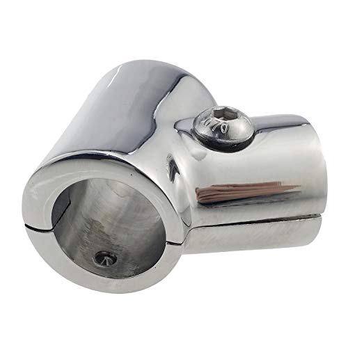keehui Heavy Duty 316SS Boat Hand Rail Fitting- Polished 60 Degree T/Tee Hinged/Split Fitting 7/8" Tube - Image 3
