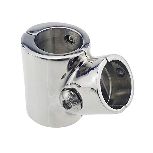 keehui Heavy Duty 316SS Boat Hand Rail Fitting- Polished 60 Degree T/Tee Hinged/Split Fitting 7/8" Tube - Image 4