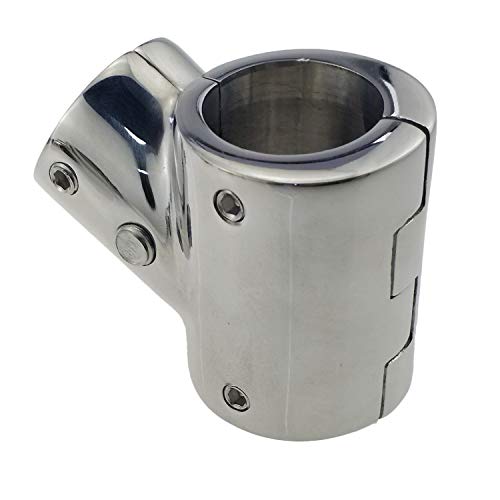 keehui Heavy Duty 316SS Boat Hand Rail Fitting- Polished 60 Degree T/Tee Hinged/Split Fitting 7/8" Tube - Image 5
