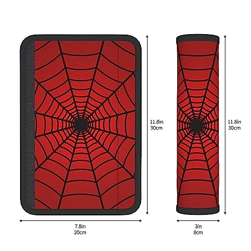 YANGDADA Stylish Red Spider Web Seat Belt Covers Soft Comfortable Shoulder Strap Pads for Adults Universal Car Accessories - Pack of 2 - Image 2