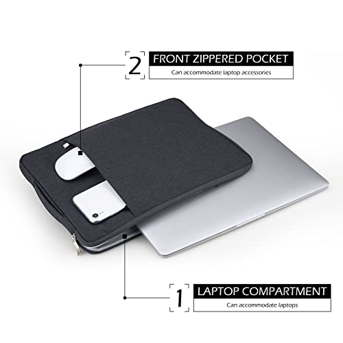 MicaYoung 16 Inch Laptop Sleeve Case Carrying Bag Compatible with 16 inch MacBook Pro M4 M3 M2 M1, Waterproof Chromebook Cover Computer Zipper Pouch with Handle Pocket, Black - Image 3