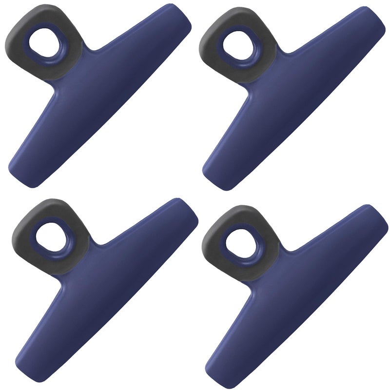 COOK WITH COLOR Food Clips  Wide Heavy Duty Chip Clips Large Bag Clips for Food Storage with Air Tight Seal Grip Pack of 4 Blue