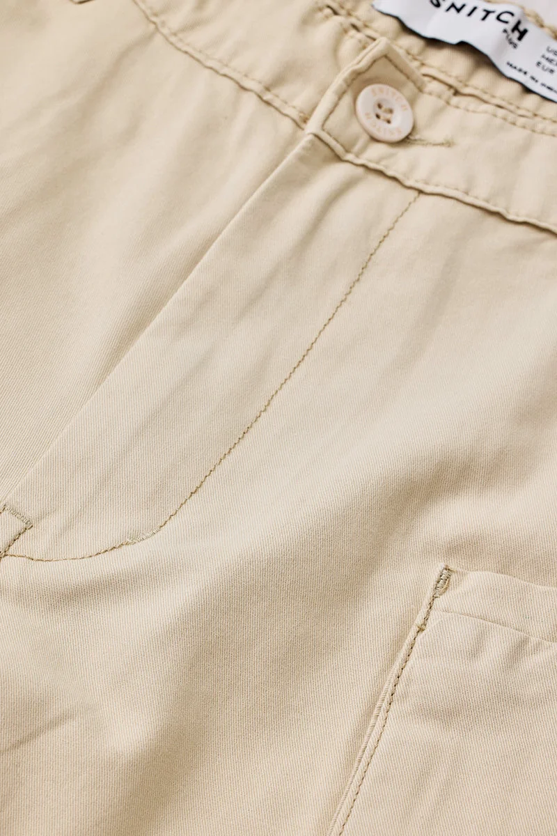 SNITCH Beige 6 Pocket Plus Size Cargo Pants for Men | Best Price UAE