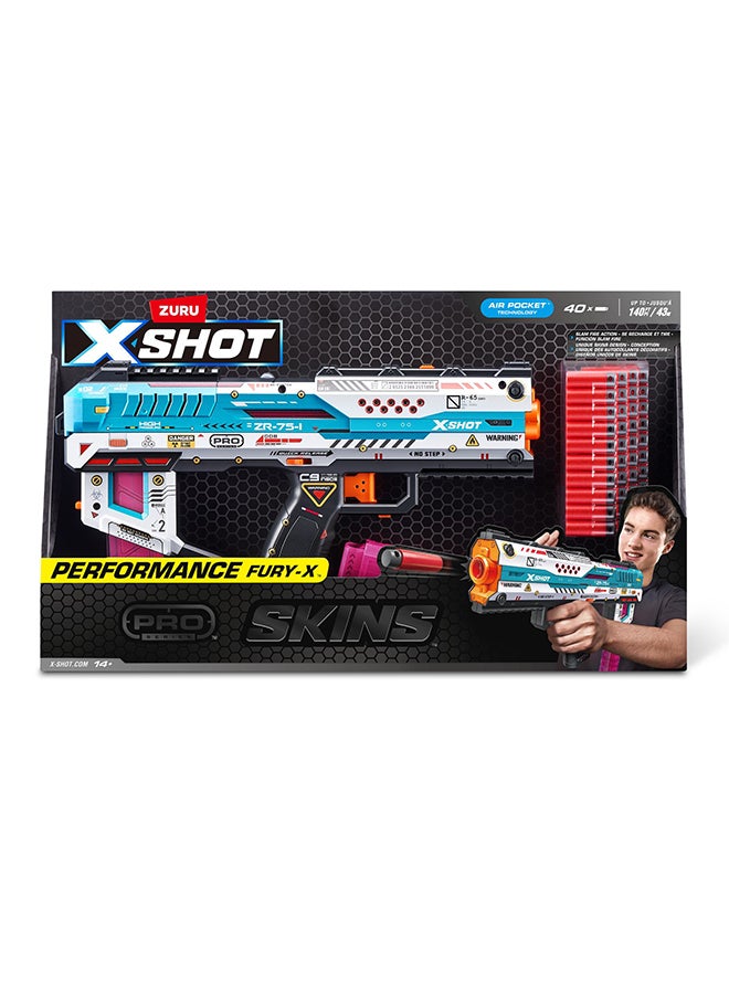 X-Shot Skins Pro Series Fury-X Blaster with 40 Darts - Image 1