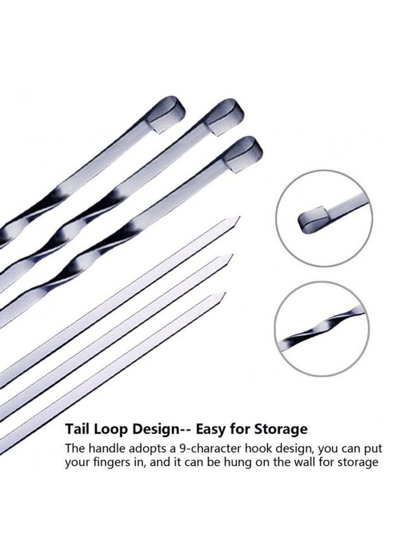 Yuwell 6 Pcs Stainless Steel Barbeque Skewers BBQ Skewer Set Reusable BBQ Needle For Kabab Fruit Salad Grill And Barbeque 60CM  - Image 3