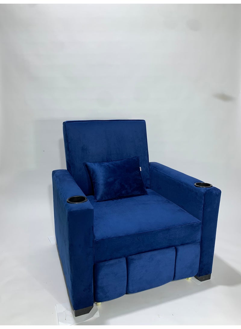 Rango Furniture bed chair, 90cm wide, 95cm high, and 1.85m long, blue color - Image 3