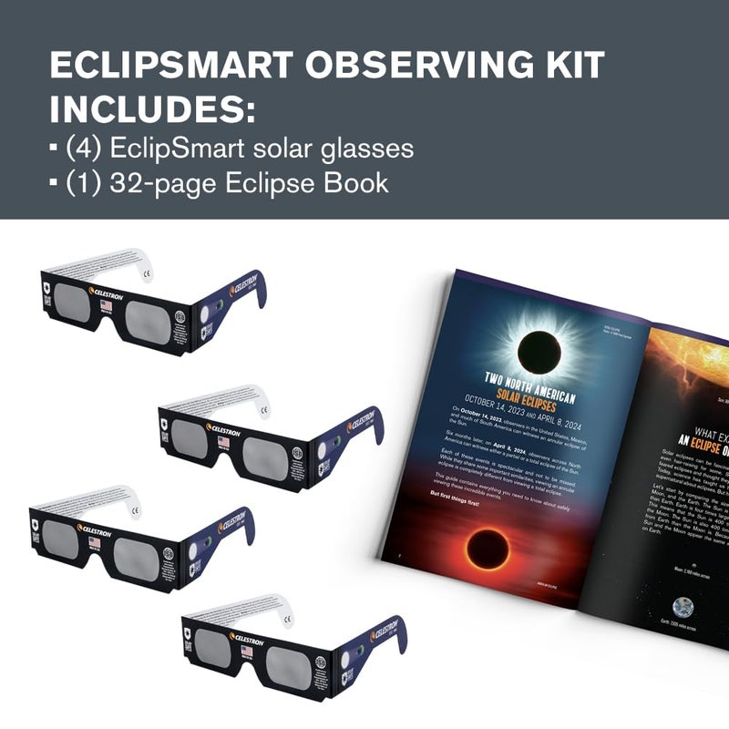 Celestron Celestron EclipSmart Solar Shades Observing Kit includes Four ISO Certified Solar Eclipse Glasses & 2017 Total Solar Eclipse Guidebook - Image 3