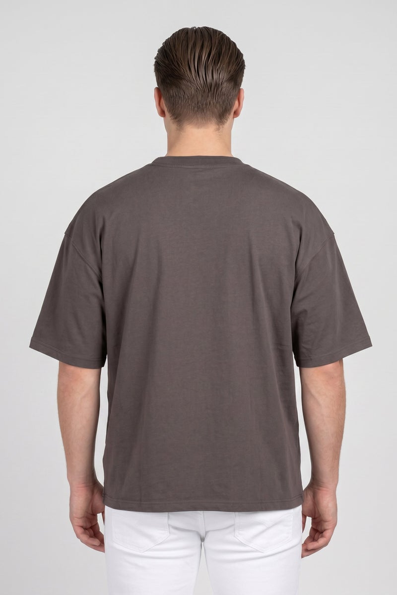 GOOD FOR NOTHING Men Crew Neck Short Sleeve Graphic Print T-Shirt, Taupe - Image 4