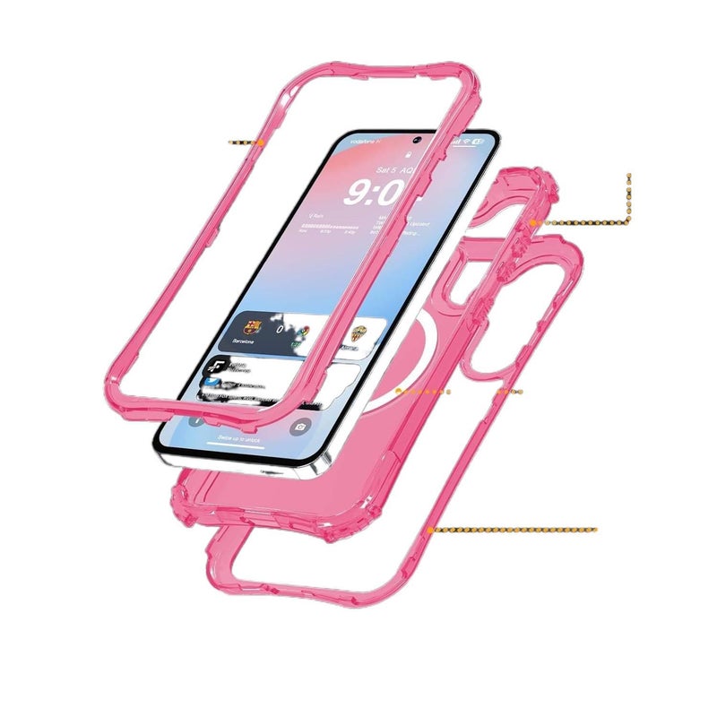 غطاء MagSafe بAcrylic باللون وردي مغناطيسي من الأكريليك لـ Samsung S26 Ultra / Samsung S26 مع مقاوم للصدمات وحماية من السقوط مع مقاوم للصدمات مع مغناطيس قوي مع حبل تعليق - Image 4