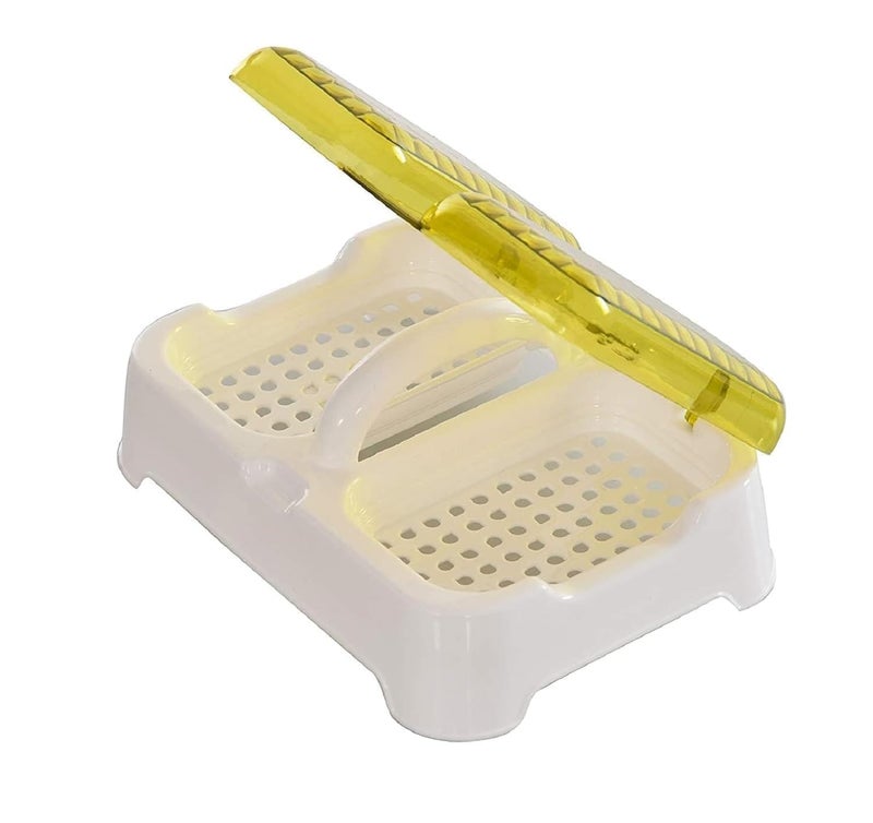 PUTHAK 2 in 1 Transparent Plastic Soap Case Holder with Lid Clear Soap Container Box Home Shower Outdoor Camping (Random Color Will Be Sent) Pack of 1 - Image 3