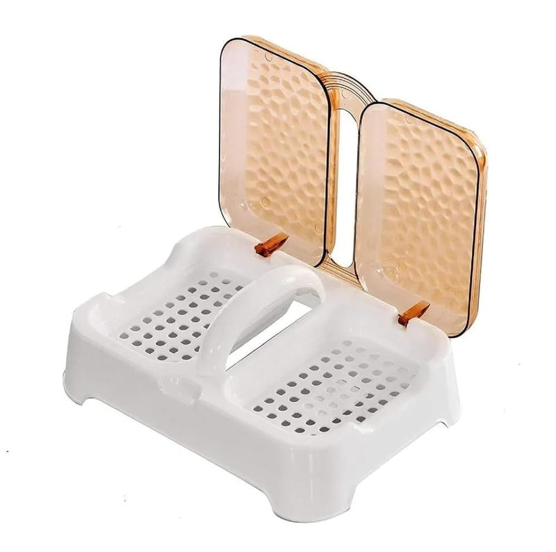 PUTHAK 2 in 1 Transparent Plastic Soap Case Holder with Lid Clear Soap Container Box Home Shower Outdoor Camping (Random Color Will Be Sent) Pack of 1 - Image 5