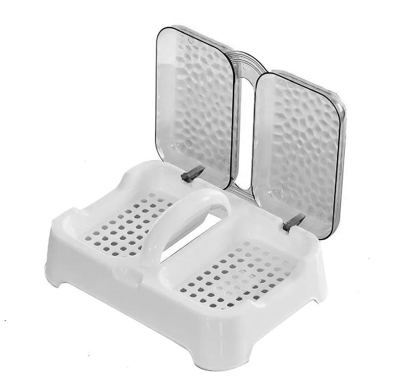 PUTHAK 2 in 1 Transparent Plastic Soap Case Holder with Lid Clear Soap Container Box Home Shower Outdoor Camping (Random Color Will Be Sent) Pack of 1 - Image 1