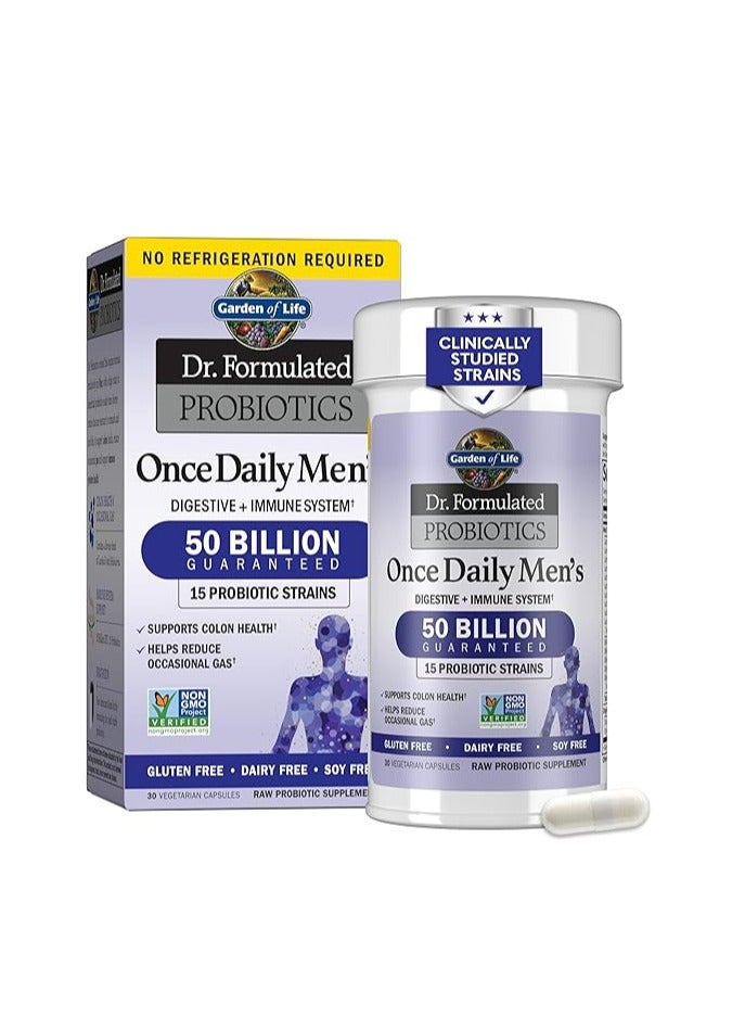 Garden of Life DR. FORMULATED PROBIOTICS ONCE DAILY MEN'S 50 BILLION 30 VEGETARIAN CAPSULES  - Image 1
