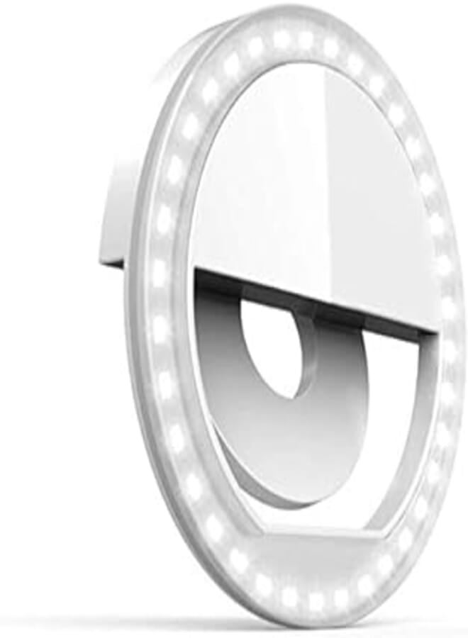 generic Clip on Selfie Ring Light Rechargeable Battery with 36 LED for Smart Phone Camera Round Shape, White_ with two years guarantee of satisfaction and quality