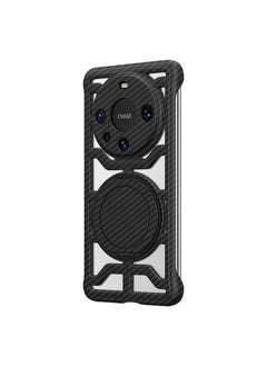 Case For Huawei Mate 60 Pro / 60 Pro+ Hollow Carbon Fiber Rotating Bracket MagSafe Phone Case
