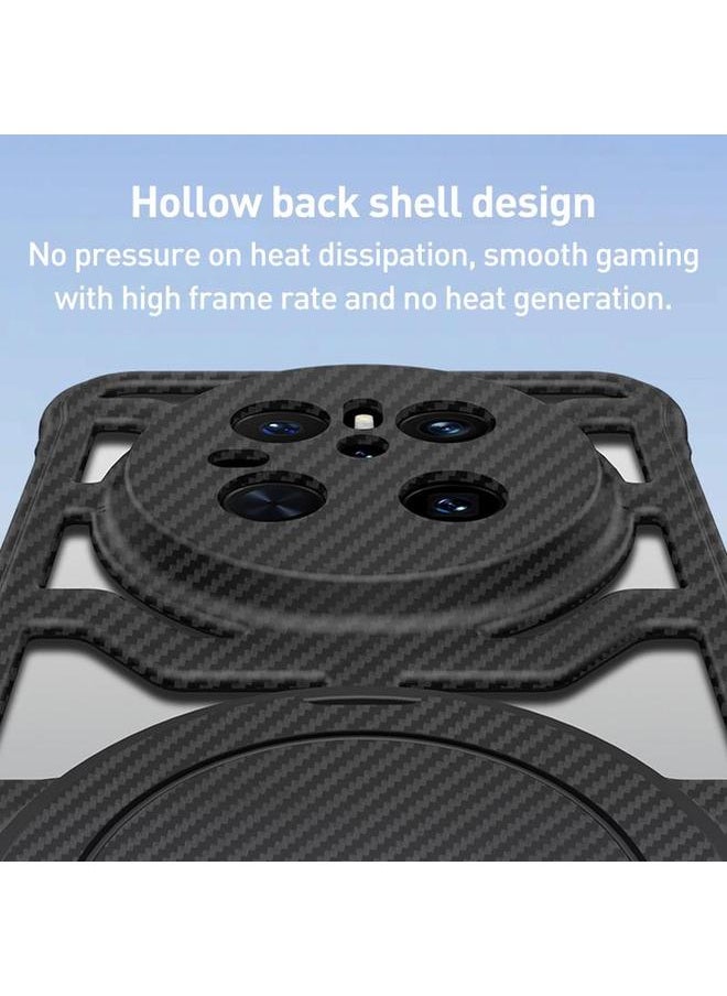 Zaboon - Case For Huawei Mate 60 Pro / 60 Pro+ Hollow Carbon Fiber Rotating Bracket MagSafe Phone Case - Image 1