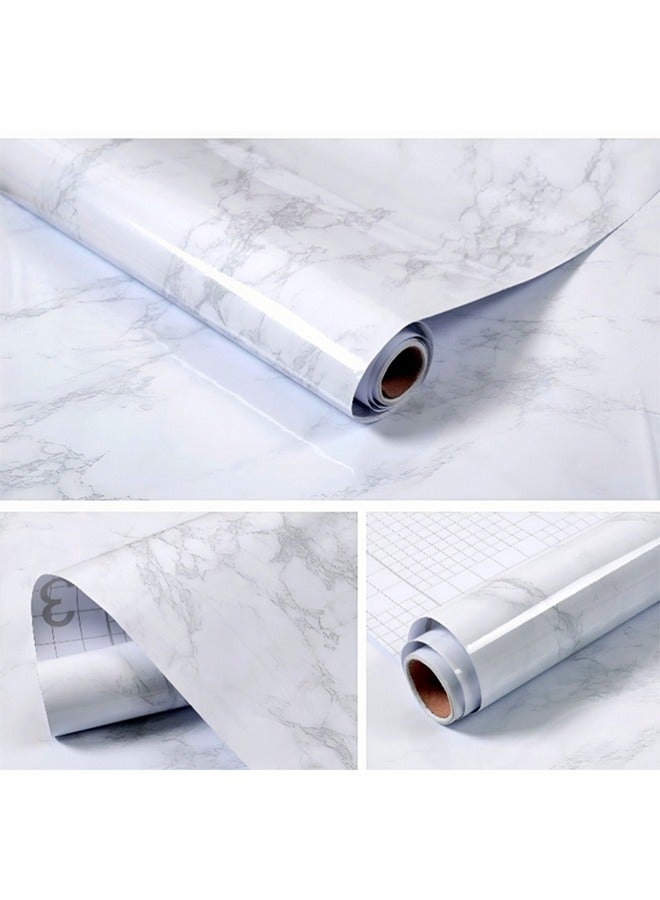 Waterproof wall stickers, desktop stickers, Glossy Marble Wall Paper Granite, Grey Kitchen Countertop, Cabinet Furniture Refurbishment, Thick Removable Wallpaper Peel and  Easy to Use（40CM×300CM） - Image 1