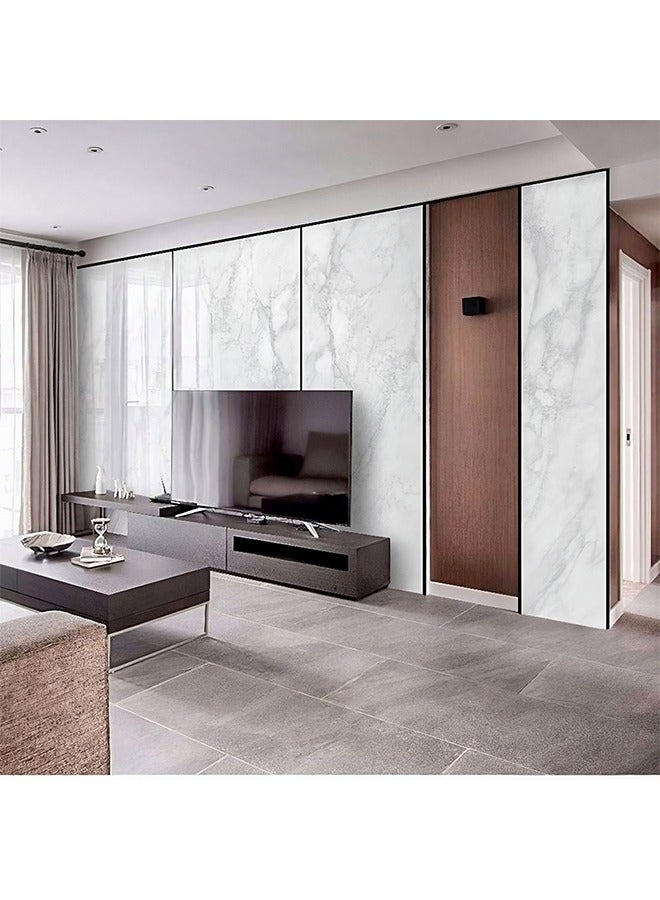 Waterproof wall stickers, desktop stickers, Glossy Marble Wall Paper Granite, Grey Kitchen Countertop, Cabinet Furniture Refurbishment, Thick Removable Wallpaper Peel and  Easy to Use（40CM×300CM） - Image 2