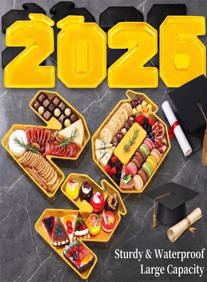 JMUQ 8 Pcs 2026 Charcuterie Numbers Fillable, 13.7 Inch 2026 Graduation Decorations Plastic Serving Tray Board Boxes for Kindergarten Preschool High School College Party Centerpieces - Image 2