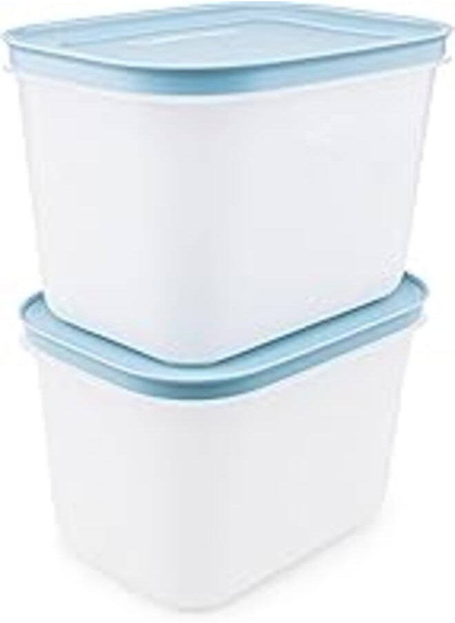 Tupperware - Tupperware Ice Crystal Freezer Container, Smoke Blue, 2 x 1.1 L, Food Storage for Fridge and Ice Compartment - Image 1