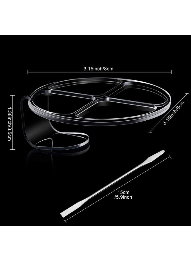 Maitys 2 Pieces Hand Makeup Mixing Palette Handheld Palette Clear Makeup Cosmetic Palette Nail Art Manicure Palette With 2 Pieces Spatula For Mixing Foundation - Image 3