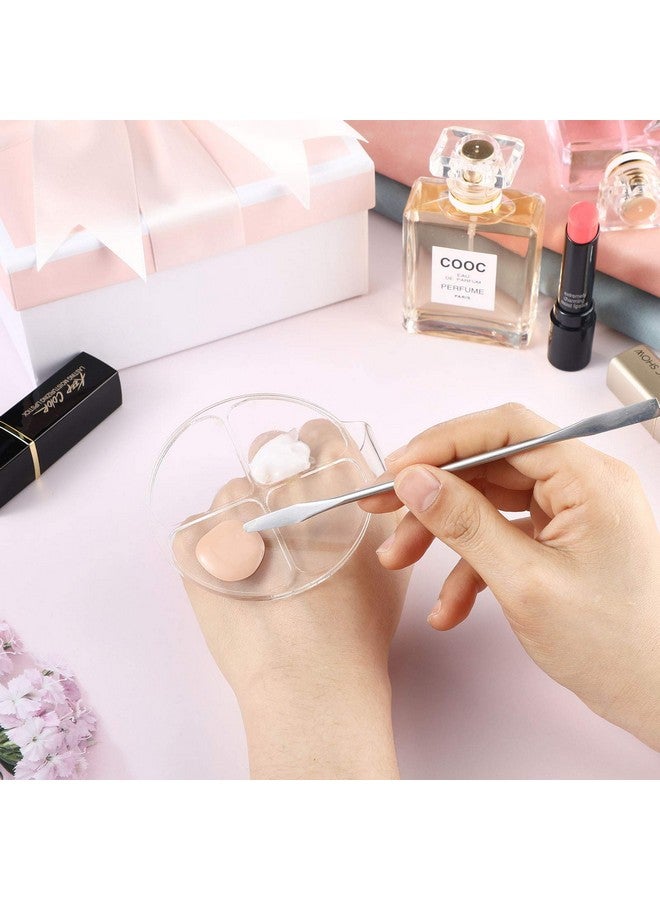 Maitys 2 Pieces Hand Makeup Mixing Palette Handheld Palette Clear Makeup Cosmetic Palette Nail Art Manicure Palette With 2 Pieces Spatula For Mixing Foundation - Image 5