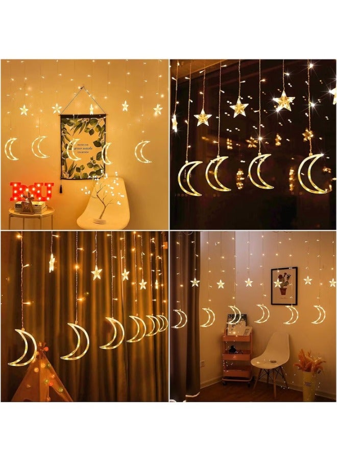 LED Moon String Light Bedroom Decoration Curtain LED String Light  Lights Decoration Ramadan Decorative with 8 modes waterproof for indoor and outdoor decoration Warm White - Image 3