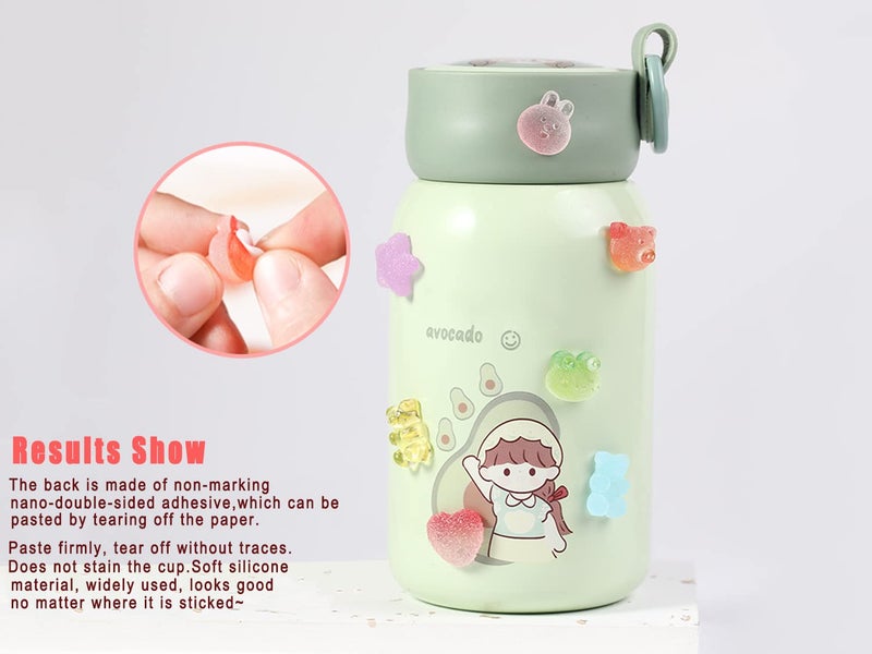 DIYOMR 3D Clear Resin Stickers for Big Belly Cups Mugs, Removal Without Trace, 100 Mixed Shapes Resin Self Adhesive Art Stickers Decor for Handcraft/DIY/Photo Album/Hair Accessories/Laptop - Image 2