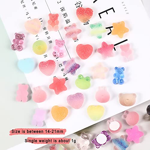 DIYOMR 3D Clear Resin Stickers for Big Belly Cups Mugs, Removal Without Trace, 100 Mixed Shapes Resin Self Adhesive Art Stickers Decor for Handcraft/DIY/Photo Album/Hair Accessories/Laptop - Image 5