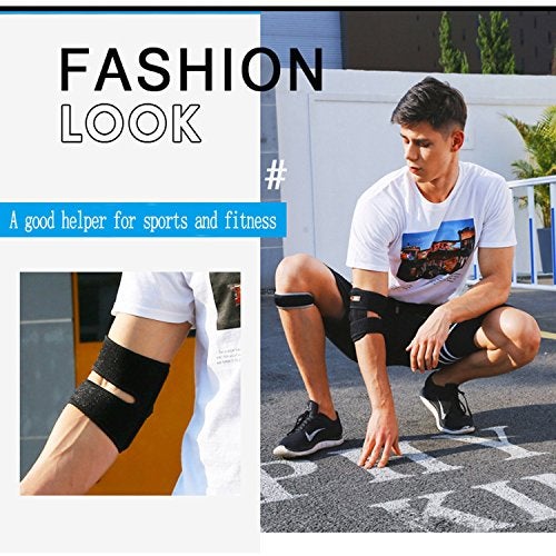 YAVOUN Elbow Brace, Adjustable Tennis Elbow Support Brace, Great For Sprained Elbows, Tendonitis, Arthritis, basketball, Baseball, Golfer's Elbow Provides Support & Ease Pains (Black) - Image 4