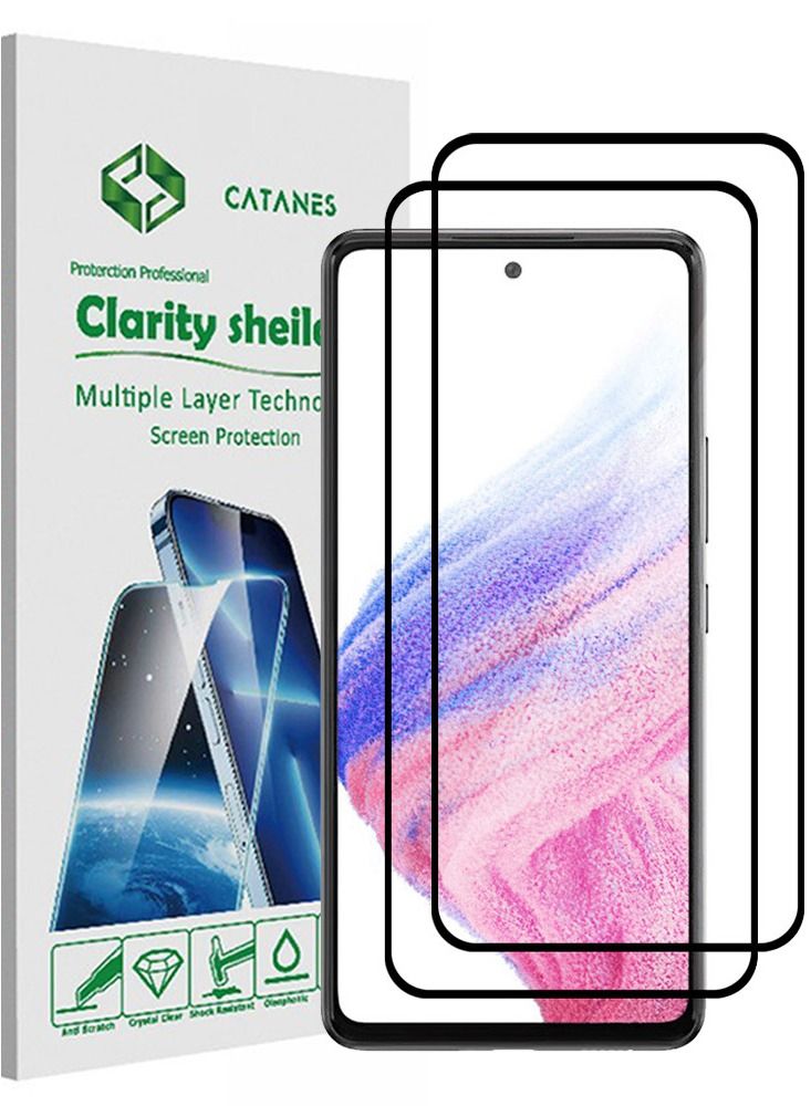 CATANES 2 Pack For Samsung Galaxy A53 5G Screen Protector Tempered Glass Full Glue Back - Image 1