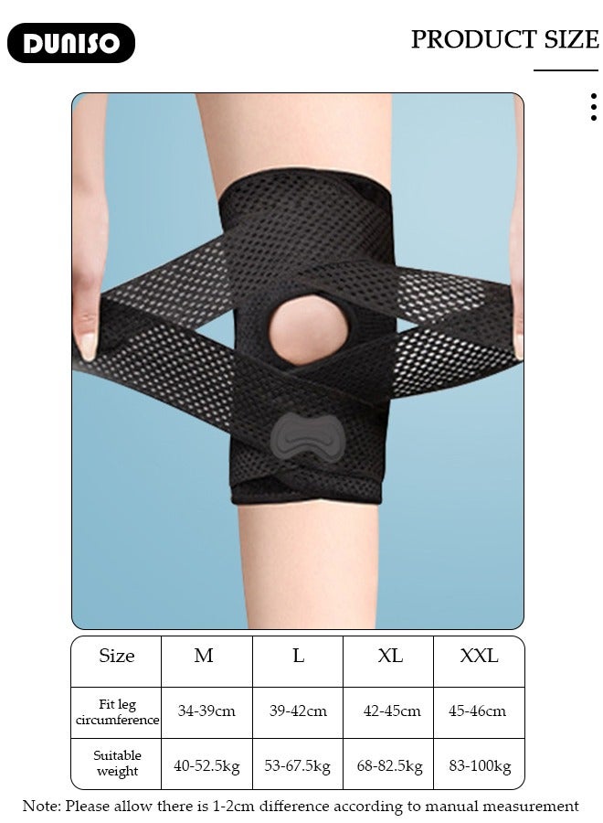 DUNISO Professional Knee Pad Knee Brace with Side Stabilizers and Patella Gel Pads Adjustable Compression Knee Support Braces for Knee Pain Meniscus Tear ACL MCL Arthritis Joint Pain Relief Injury Recovery - Image 4