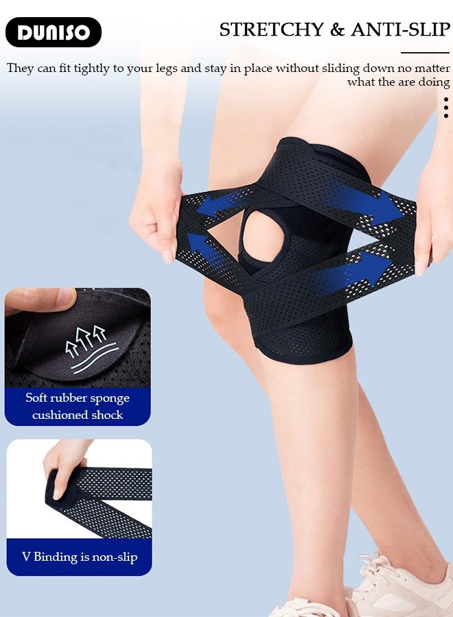 DUNISO Professional Knee Pad Knee Brace with Side Stabilizers and Patella Gel Pads Adjustable Compression Knee Support Braces for Knee Pain Meniscus Tear ACL MCL Arthritis Joint Pain Relief Injury Recovery - Image 5