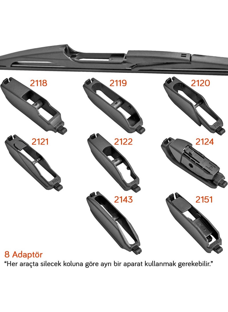 RBW 95014 Plastic Multi-Fit 14 Inch / 350 mm Rear Wiper with 8 Adapters  - Image 3