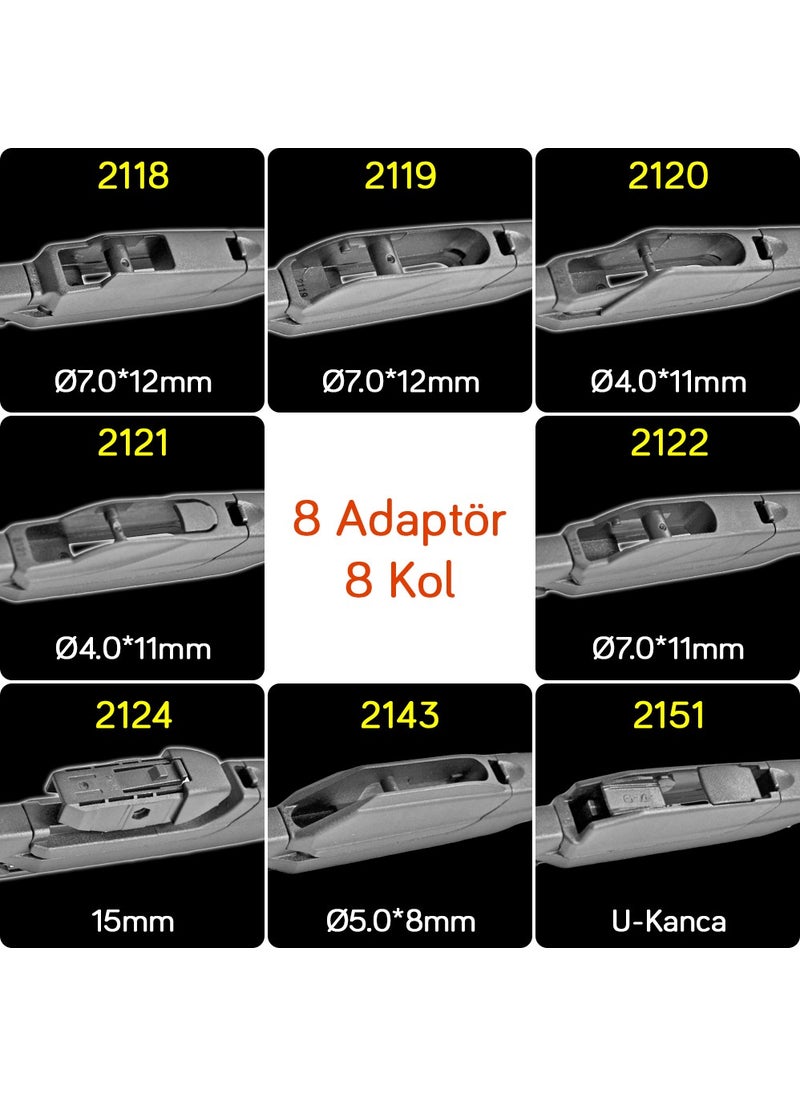 RBW 95014 Plastic Multi-Fit 14 Inch / 350 mm Rear Wiper with 8 Adapters  - Image 4
