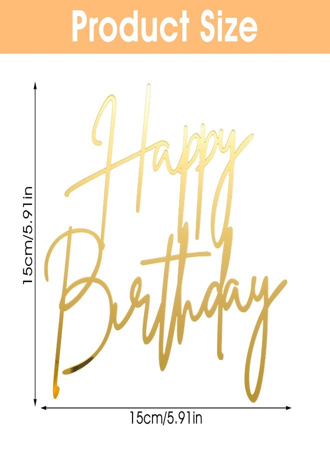 Tyqour قطعة واحدة من زينة كعكة عيد الميلاد السعيدة الذهبية، لافتة كعكة عيد الميلاد السعيدة من الأكريليك، زينة حفلات الكب كيك للذكرى السنوية، وحفلات الزفاف، وحلويات الحفلات، ولوازم المعجنات - Image 3