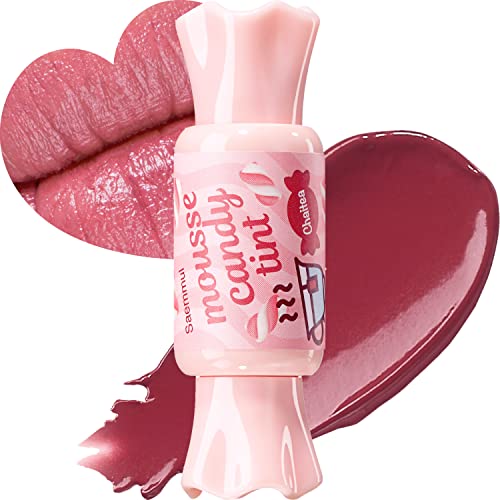 THESAEM Saemmul Mousse Candy Tint 6 Chaitea Mousse High Pigment Matte Finish Long Lasting Lip Stain with Honey Extracts to Hydrate Lips Weightless SmudgeProof 03 floz