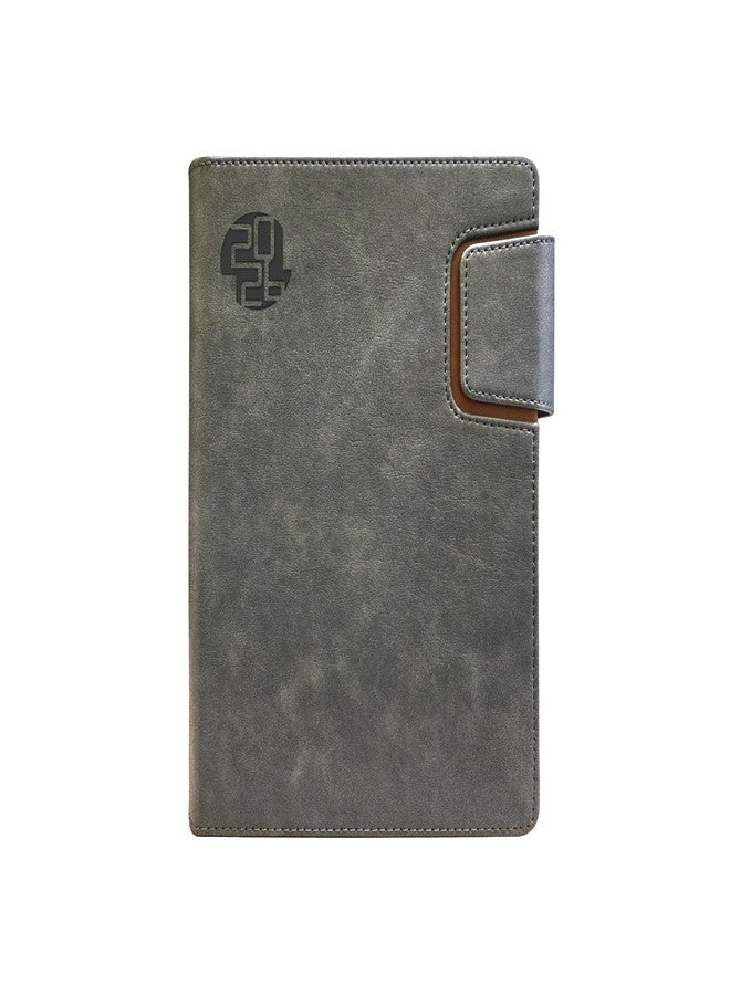 Scholar New Year 2026 Magnetic Flap Closure Diary - 70 GSM Premium Paper | Premium PU Cover Sunday Separate Hardbound Daily Planner & Organizer (Grey) (A5) - Image 1