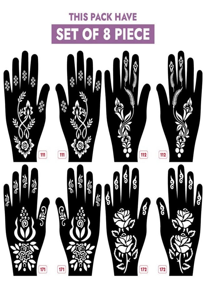 Apcute Mahandi degin sticker for hand Latest Mehandi Design Stencils for Girls, womens, kids, unisex Design NO - Apcute-New-111-112-171-172 - Image 2