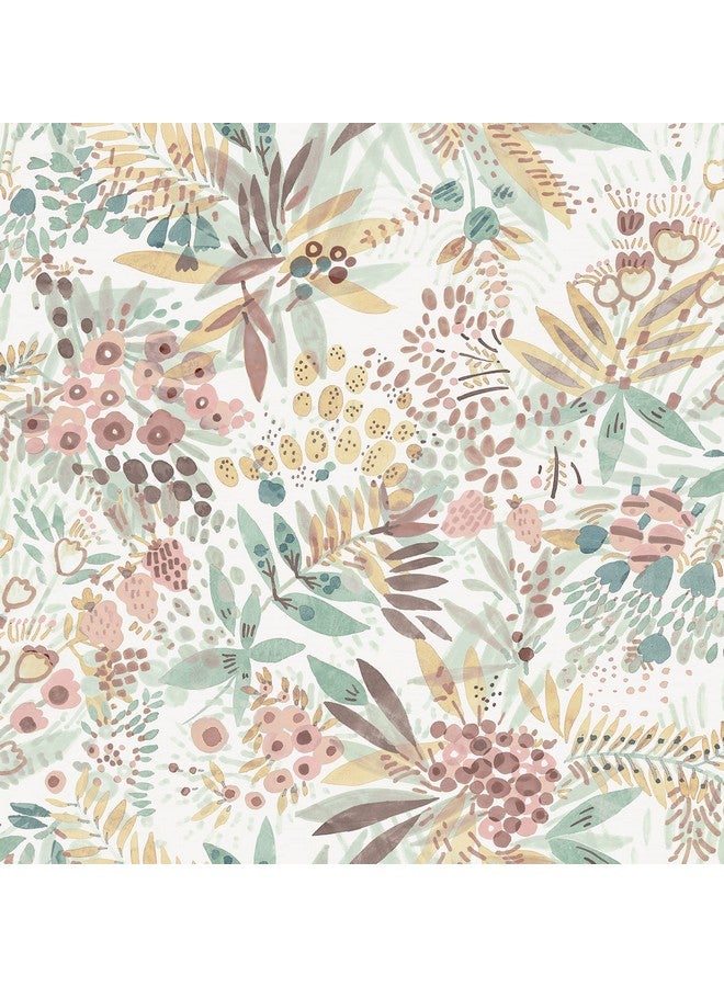 نو وولبيبر ورق جدران ناوباكا قابل للتقشير واللصق من Nus4309، لون خوخي مخضر - Image 1